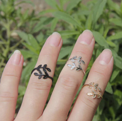 Open Ring, Leaf Ring, Olive Branch Ring