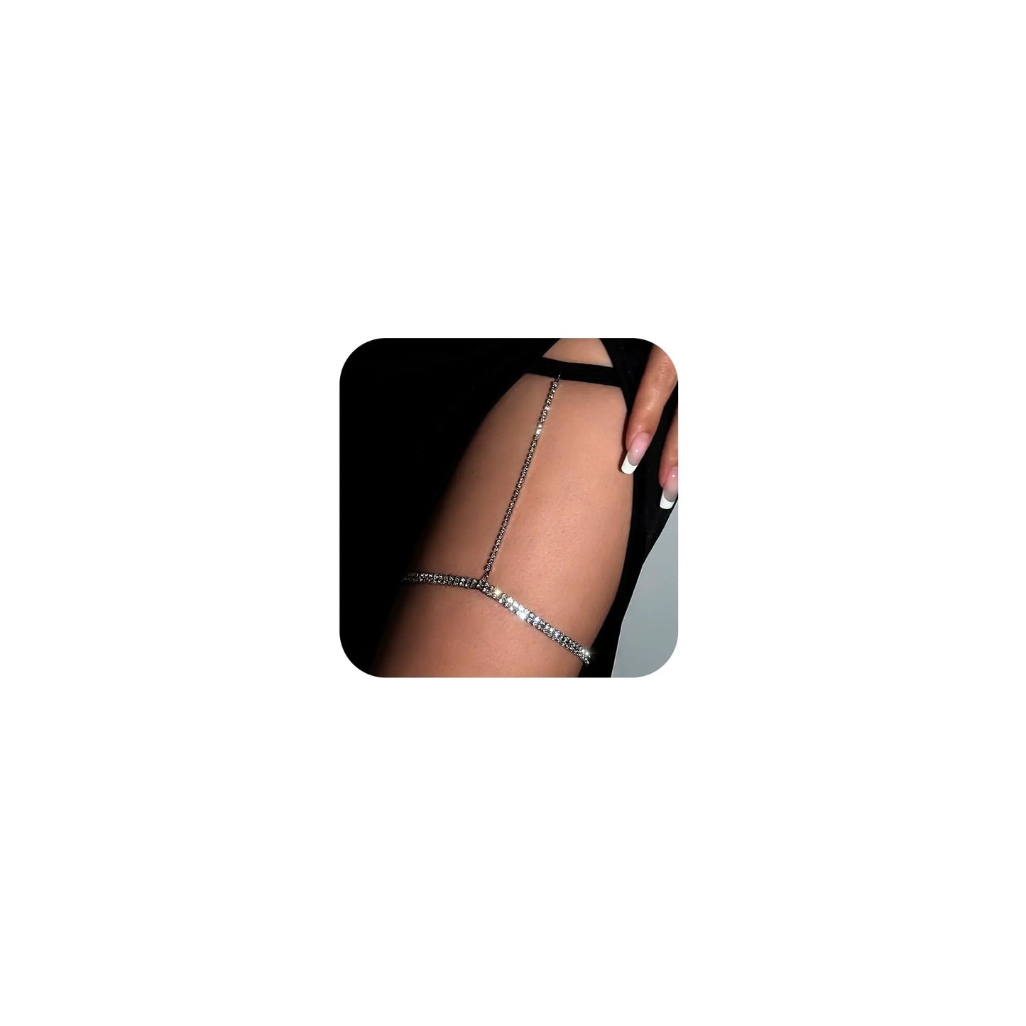 MODRSA Silver Thigh Jewelry Thigh Chain Body Jewelry For Women Sexy Rhinestone Leg Chain Jewelry For Women Thigh Chain Jewelry Leg Jewelry For Women For Thighs