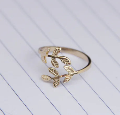 Open Ring, Leaf Ring, Olive Branch Ring