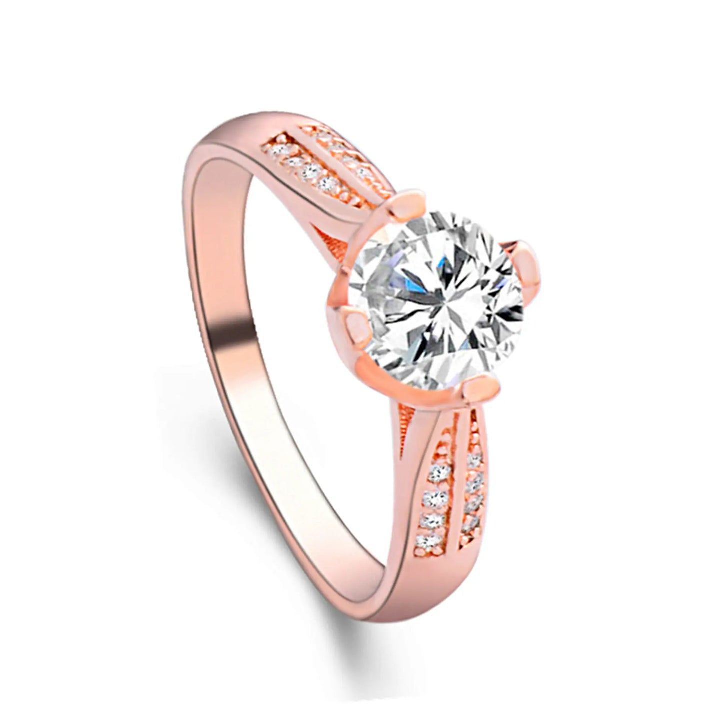 Four-Prong Ring, Diamond Ring, Zircon Ring