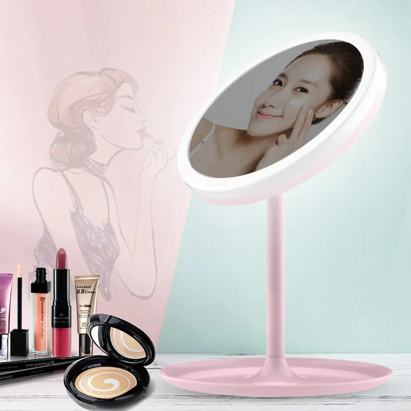 Lighted Makeup Mirror, Portable Folding Vanity Mirror