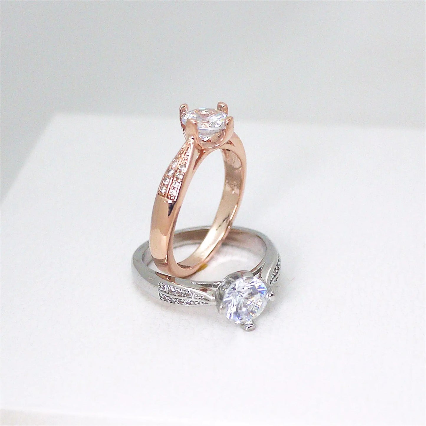 Four-Prong Ring, Diamond Ring, Zircon Ring