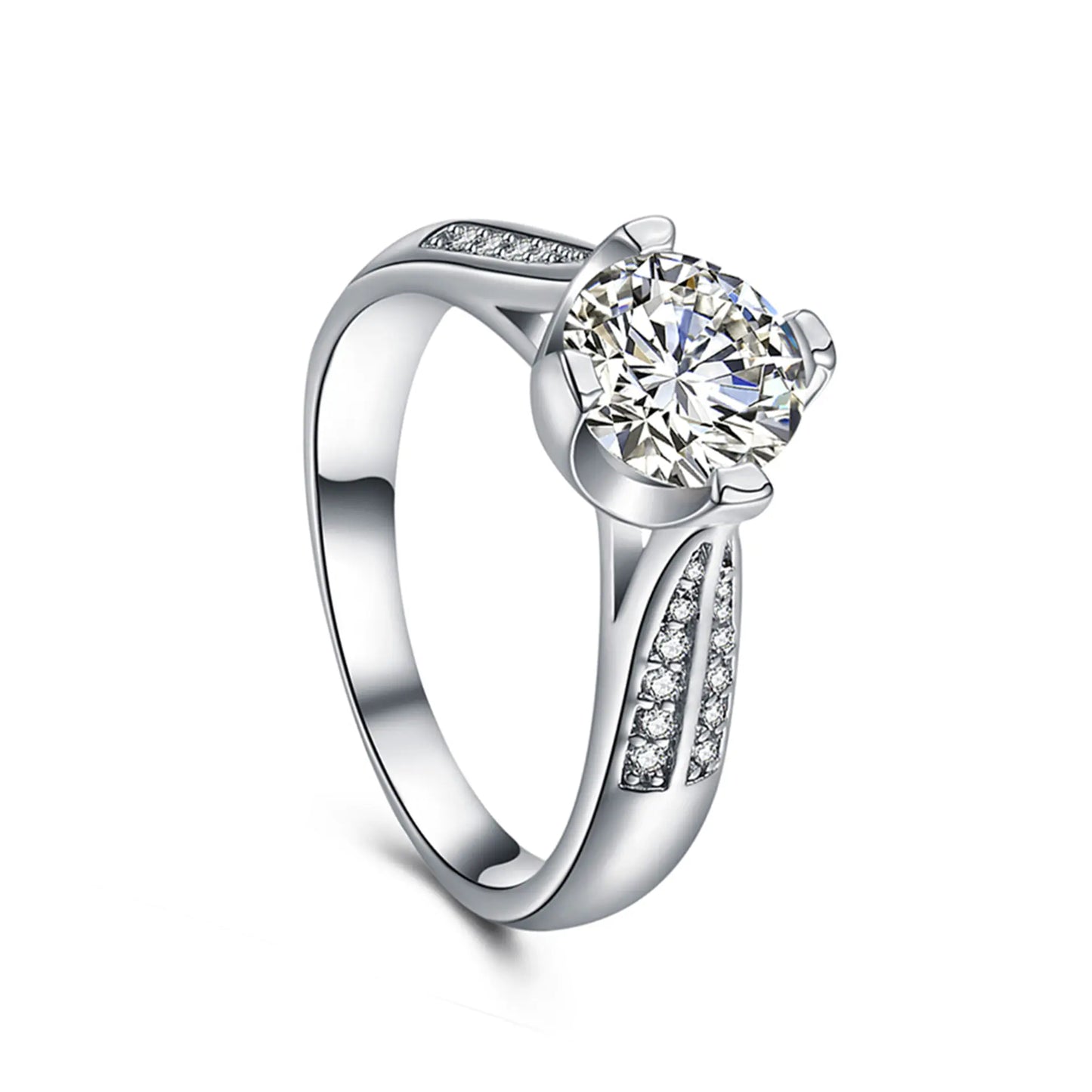 Four-Prong Ring, Diamond Ring, Zircon Ring