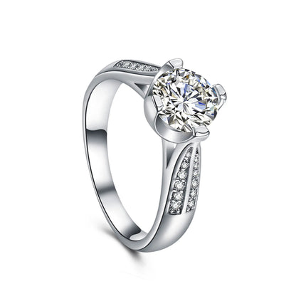 Four-Prong Ring, Diamond Ring, Zircon Ring