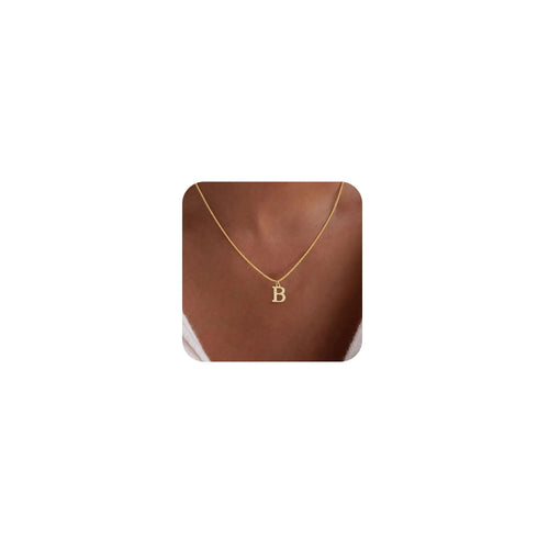 Sewyer Initial Necklace for Women Dainty Initial Pendant Necklace Gold Charm Necklaces Simple Small Letter Necklace Birthday Personalized Necklace