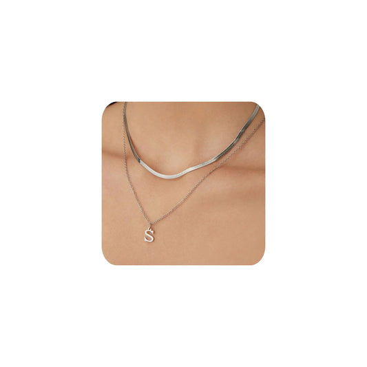 POWER WING Womens Necklaces Trendy Necklaces S Necklace Silver Herringbone Necklace For Women S Initial Necklace Silver Necklace