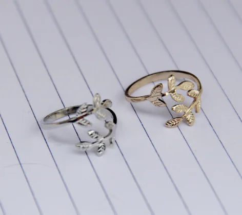 Open Ring, Leaf Ring, Olive Branch Ring